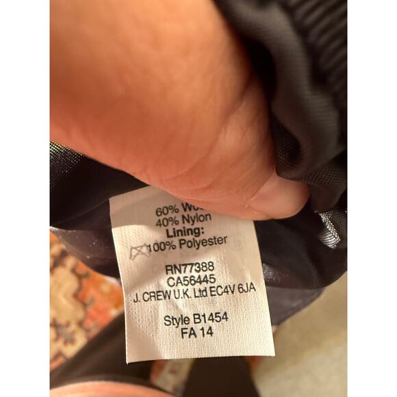 J Crew Skirt Women'S 4 Houndstooth Wool Blesn Pencil Mini Skirt - Picture 4 of 8